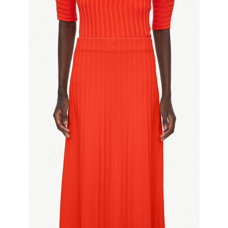 Idris Pleat Maxi Skirt in Orange