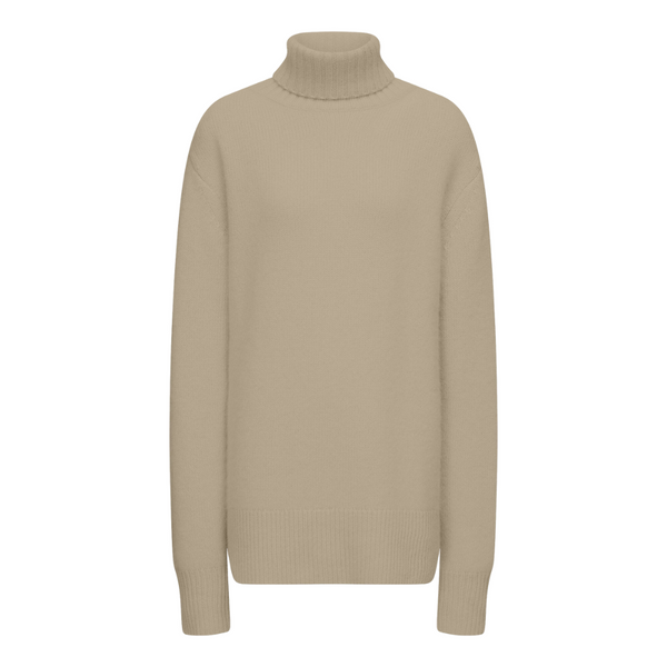 Luxe Cashmere High Neck Jumper in Pewter