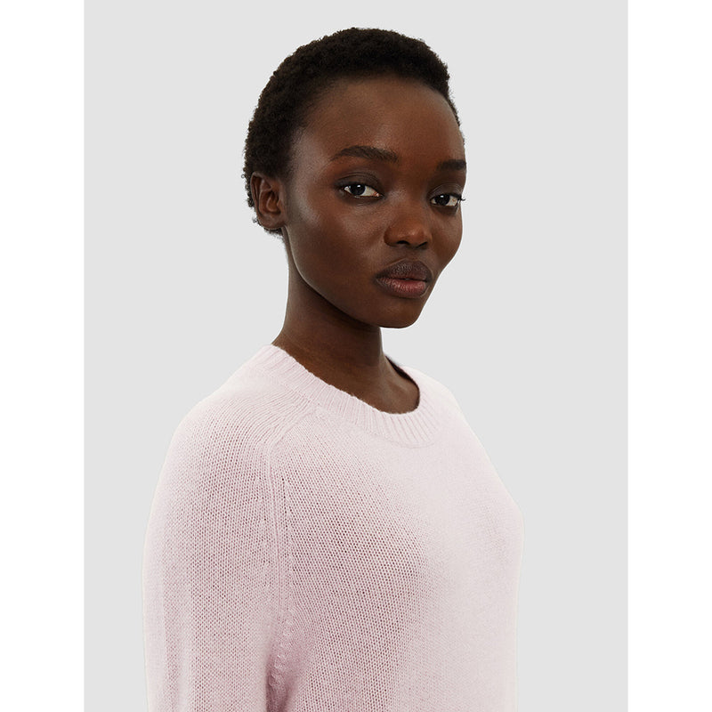 Open Cashmere Round Neck Jumper in Sweet Pea