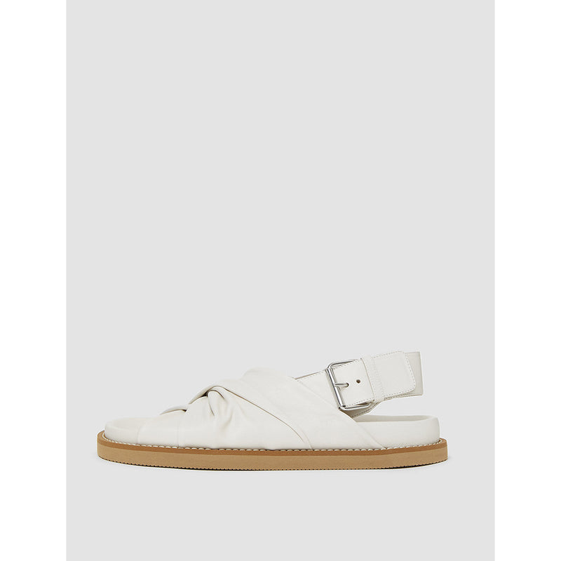 Leather Jazzy Strap Sandal in Ivory