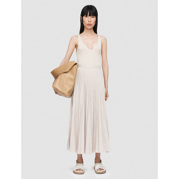 Stretch Linen Cotton Skirt in Blush